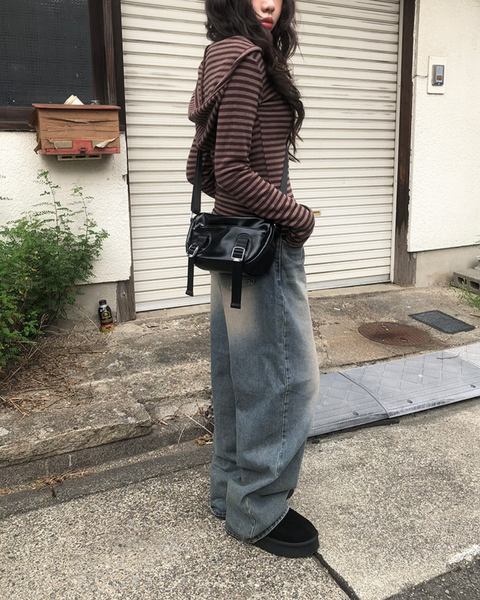 [anyonemore] Kez Vintage Washing Wide Denim Pants