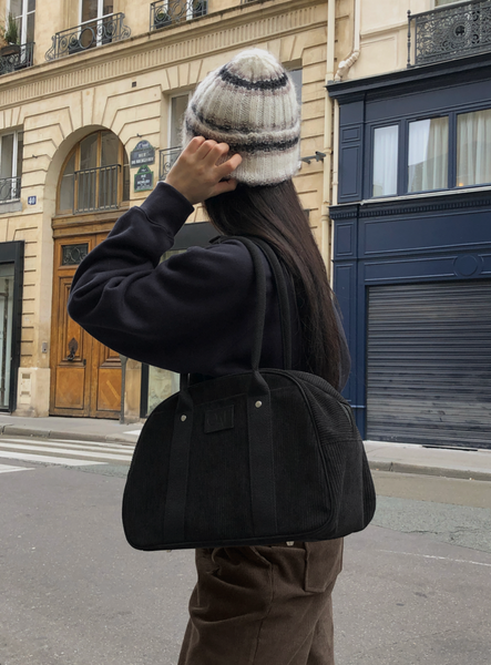 [98°C][OAT] All Black Corduroy Bag - Black