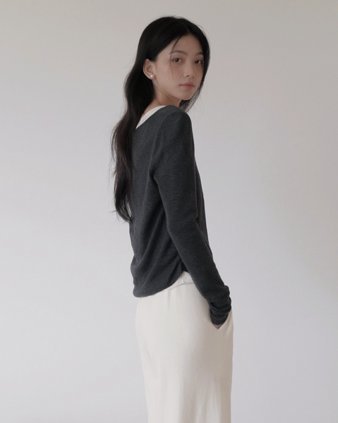 [SLOWAND] Falling Layering Sleeveless & Knit Set