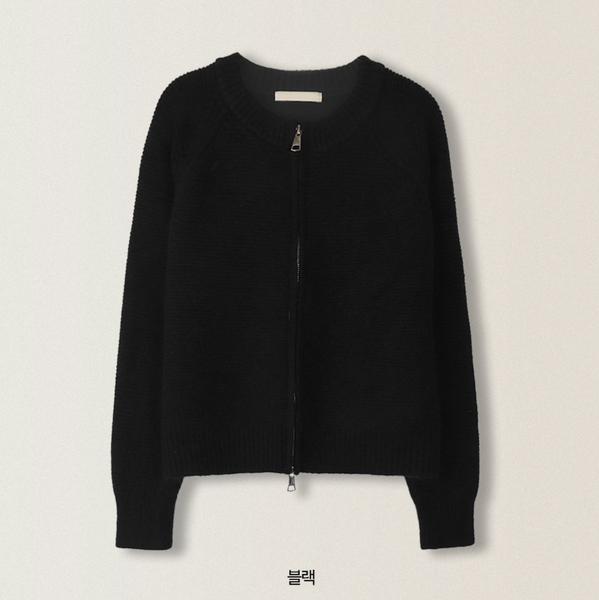 [SLOWAND] Solid Fit Knitwear Zip-up