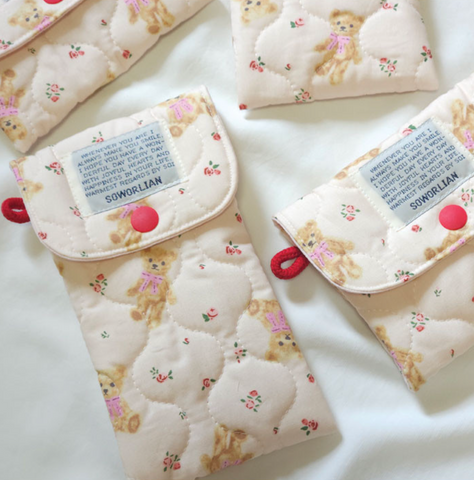 [SOWORLIAN] Ribbon Bear Pencil Case / Mini Snap Pouch