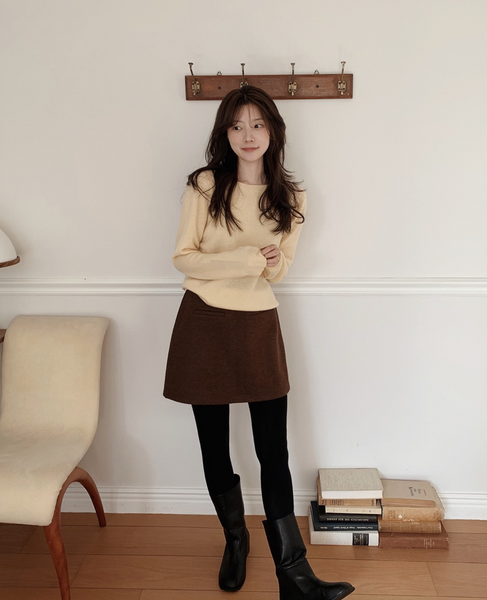 [SLOWAND] Wool 100 Whole Garment Slim Fit Knitwear