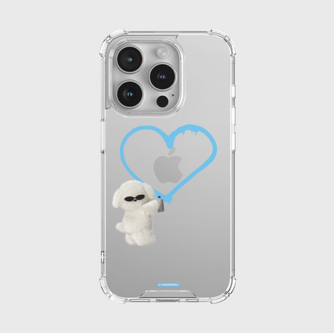 [THENINEMALL] Graffiti Heart Ppokku Clear Phone Case