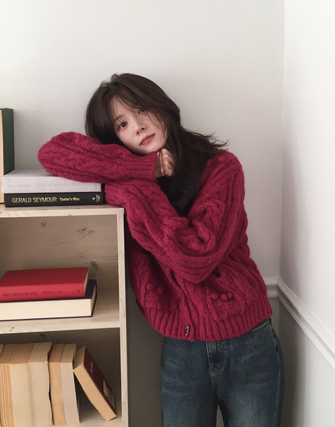 [SLOWAND] Peanut Tantan Vintage Toggle Cardigan