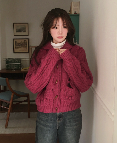 [SLOWAND] Peanut Tantan Vintage Toggle Cardigan