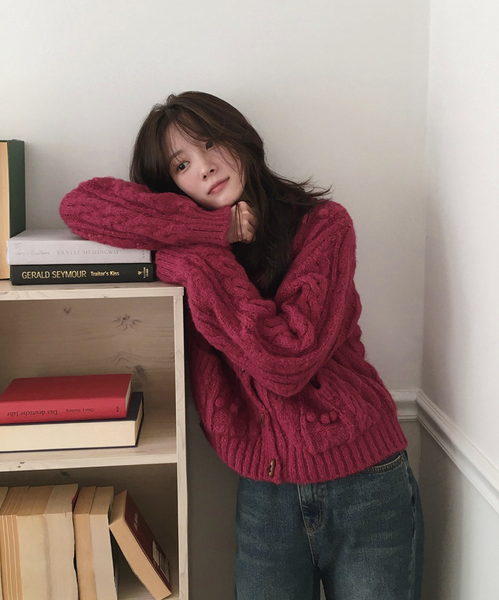 [SLOWAND] Peanut Tantan Vintage Toggle Cardigan