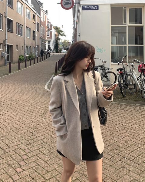 [SLOWAND] # SLOWMADE Mine Thick Wool Mix Jacket Coat