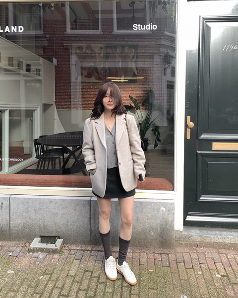 [SLOWAND] # SLOWMADE Mine Thick Wool Mix Jacket Coat