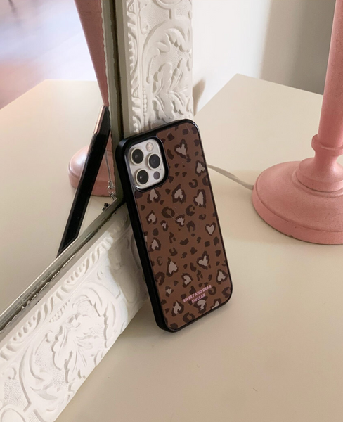 [SWEEAR] Heart Leopard Glass Case (MagSafe)