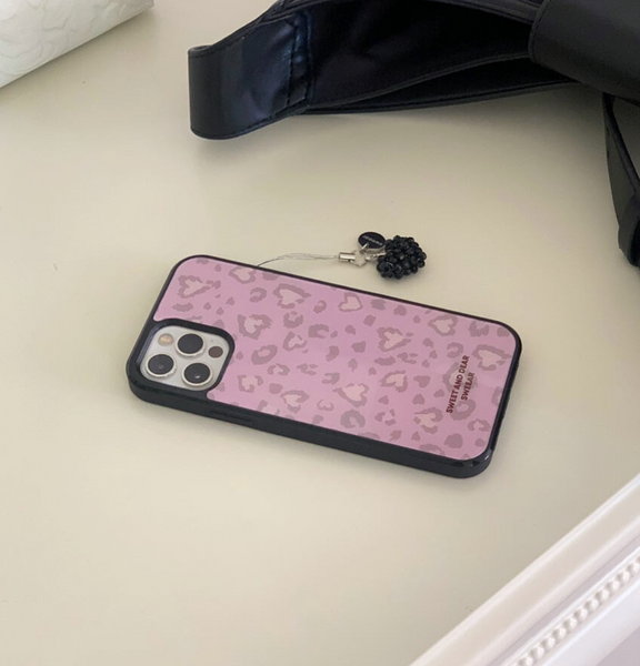 [SWEEAR] Heart Leopard Glass Case (MagSafe)