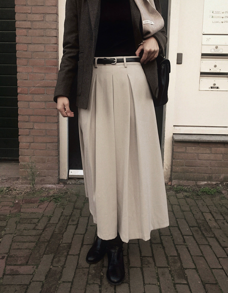 [SLOWAND] Eboni Belt Set Long Skirt