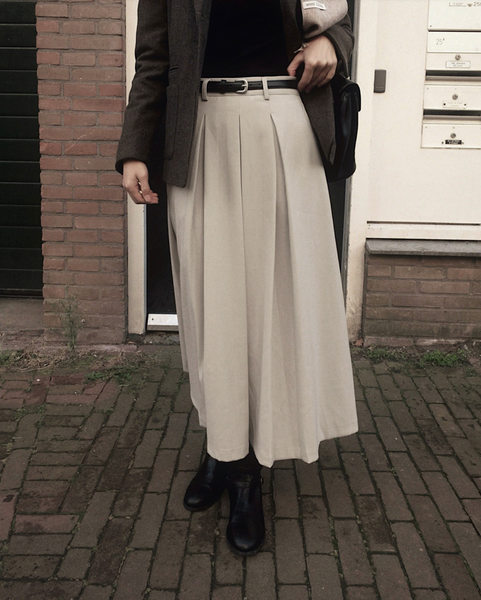 [SLOWAND] Eboni Belt Set Long Skirt