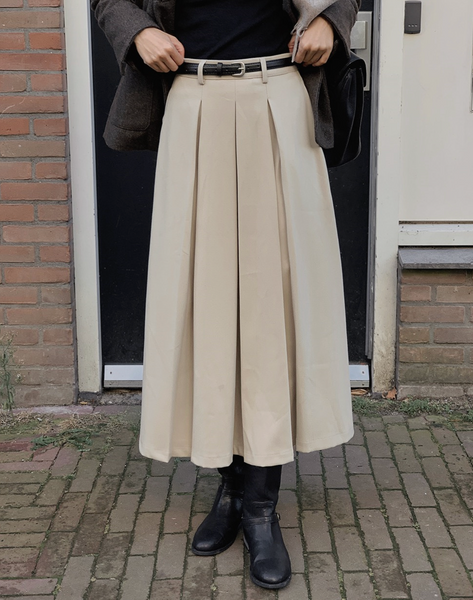 [SLOWAND] Eboni Belt Set Long Skirt