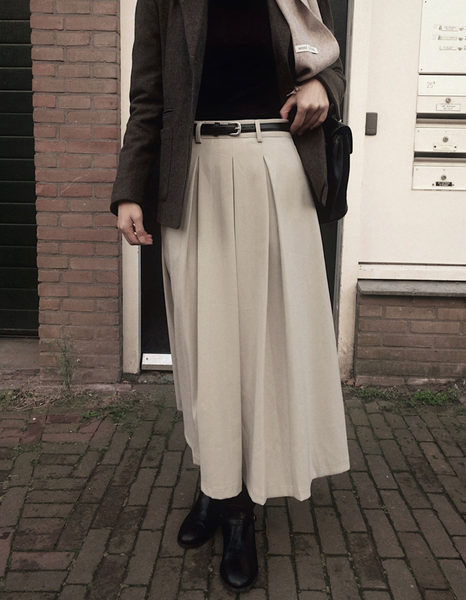 [SLOWAND] Eboni Belt Set Long Skirt