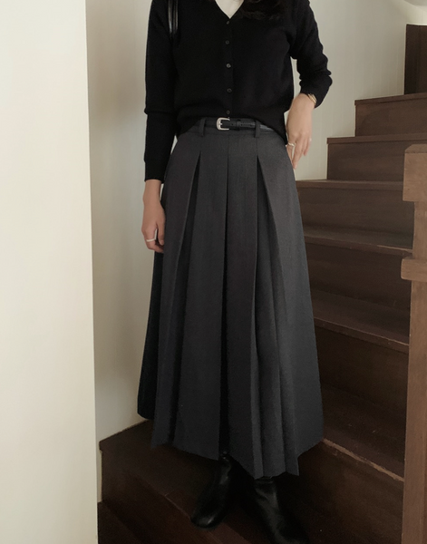 [SLOWAND] Eboni Belt Set Long Skirt