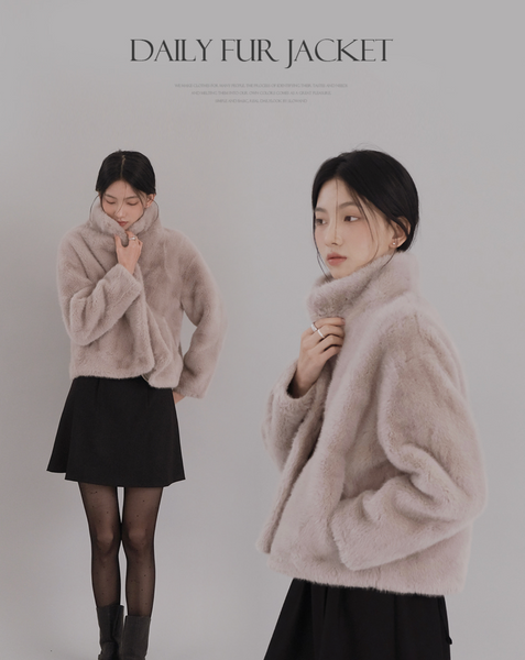 [SLOWAND] Snow Real Soft Fur Jacket