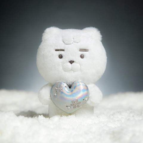 [Kakao Friends] White Silver Snowflake Heart Doll Ryan