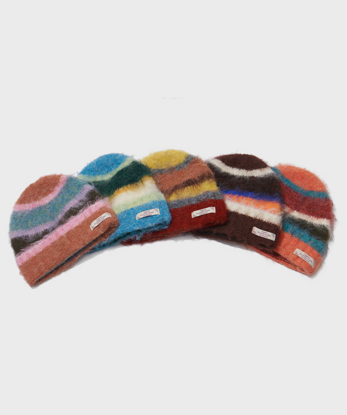 [Rockfish Weatherwear] STRIPE SHAGGY BEANIE