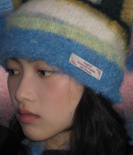 [Rockfish Weatherwear] STRIPE SHAGGY BEANIE