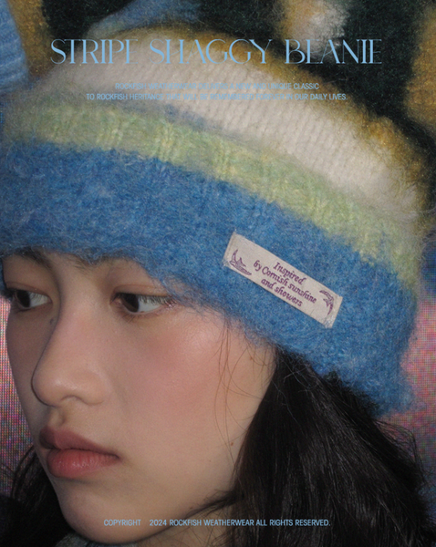 [Rockfish Weatherwear] STRIPE SHAGGY BEANIE