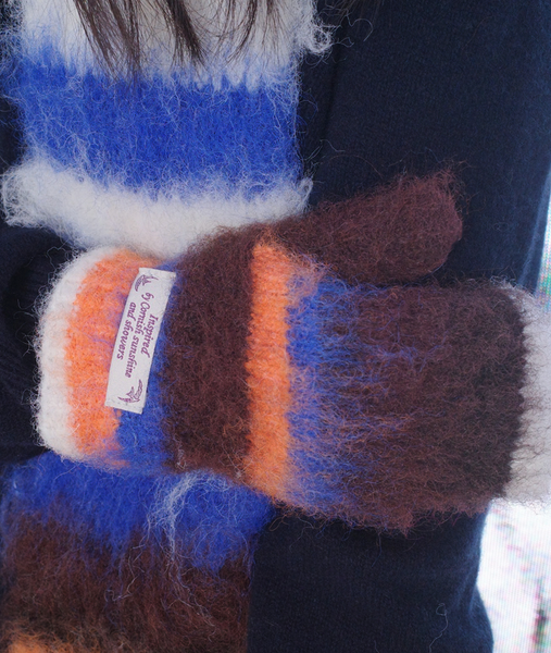 [Rockfish Weatherwear] STRIPE SHAGGY MITTENS