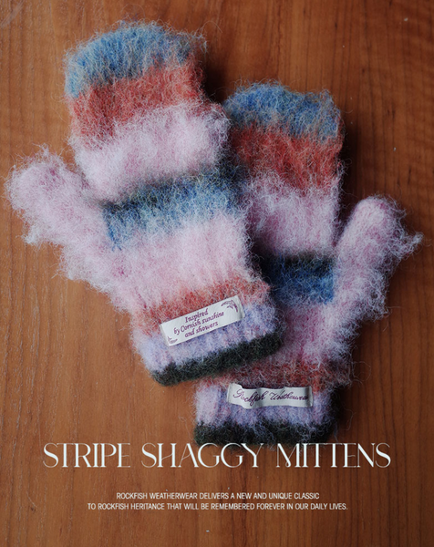 [Rockfish Weatherwear] STRIPE SHAGGY MITTENS