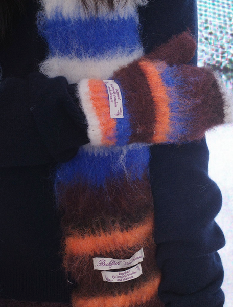 [Rockfish Weatherwear] STRIPE SHAGGY MITTENS