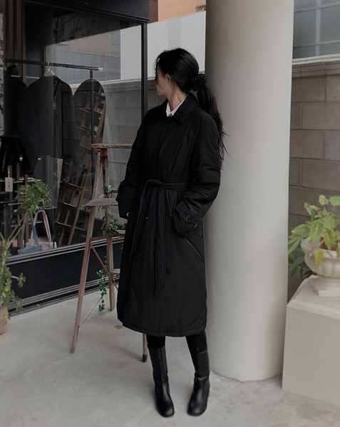 [SLOWAND] # SLOWMADE Belted Duck-Down Padded Coat