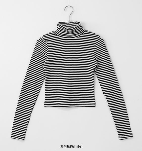 [BINARY01] Stripe Turtleneck T-shirt