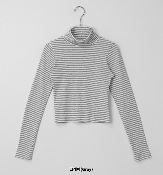 [BINARY01] Stripe Turtleneck T-shirt