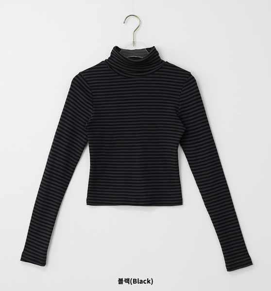 [BINARY01] Stripe Turtleneck T-shirt