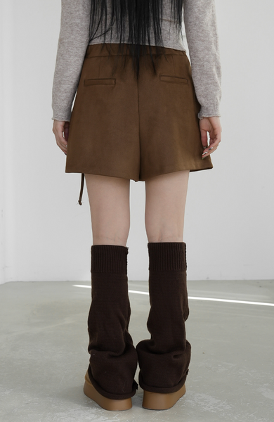 [BINARY01] Suede Wrap Skirt Pants