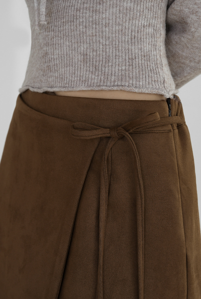 [BINARY01] Suede Wrap Skirt Pants