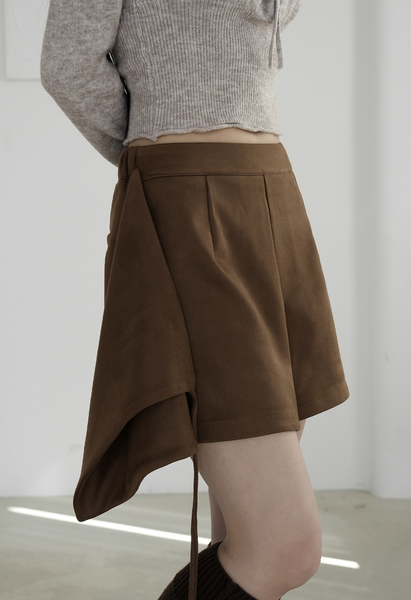 [BINARY01] Suede Wrap Skirt Pants