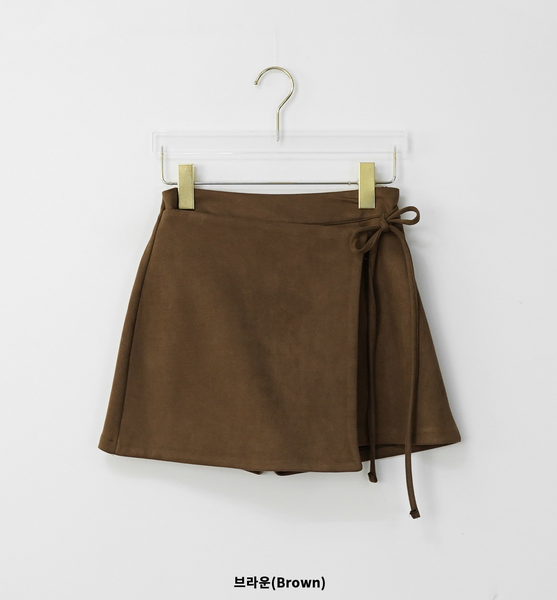 [BINARY01] Suede Wrap Skirt Pants