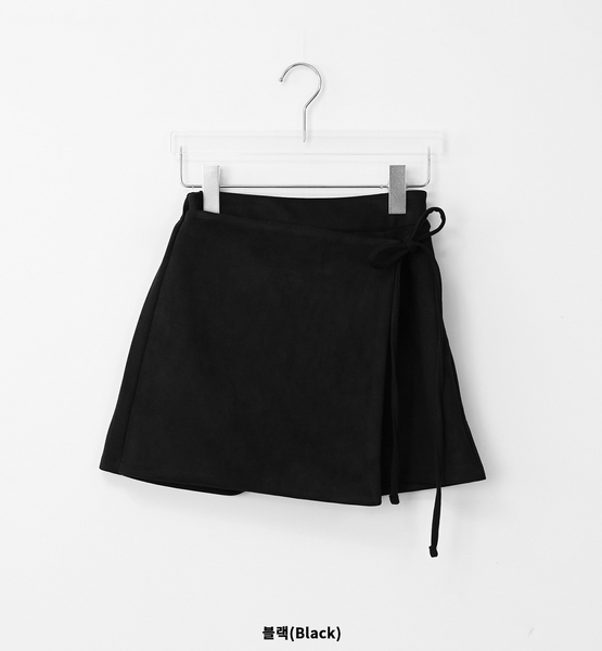 [BINARY01] Suede Wrap Skirt Pants