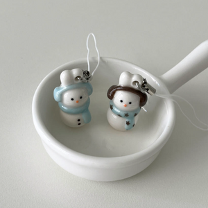 [flo.d studio] Snow Rabbit Keyring