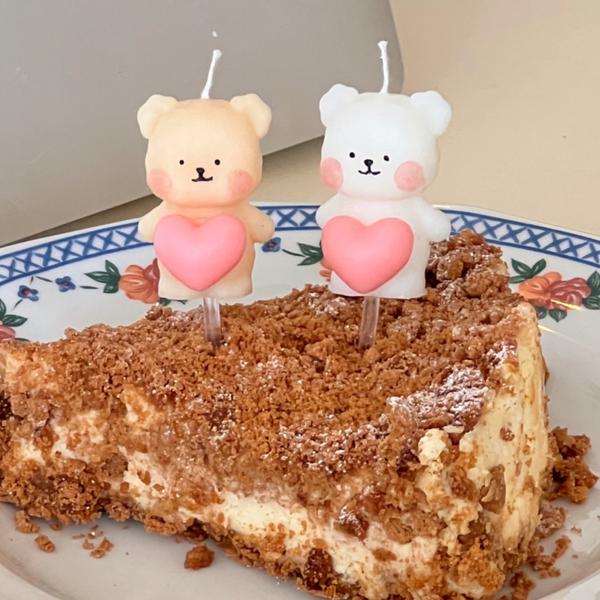 [S_Log] Heart Bear Cake Candle