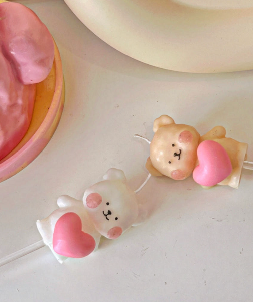 [S_Log] Heart Bear Cake Candle