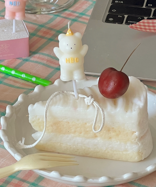 [S_Log] HBD Bear Cake Candle