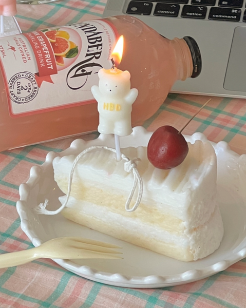 [S_Log] HBD Bear Cake Candle