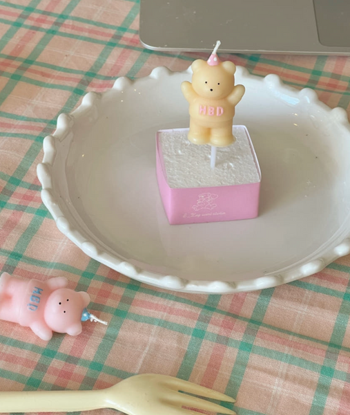 [S_Log] HBD Bear Cake Candle