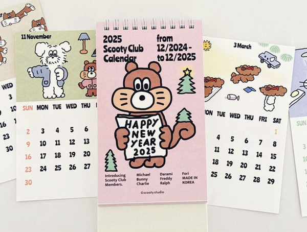 [scooty studio] 2025 Desk Calendar