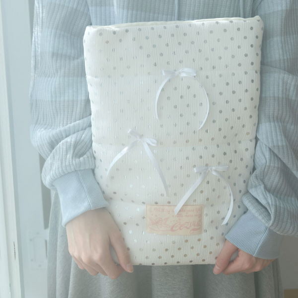 [COZING] Pillow Notebook Pouch Dot White