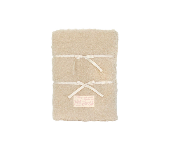 [COZING] Fur Ribbon Notebook Pouch Beige