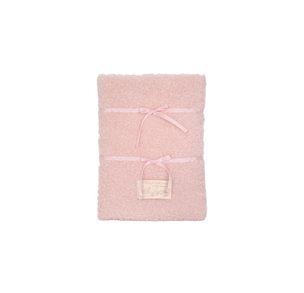 [COZING] Fur Ribbon Notebook Pouch Pink