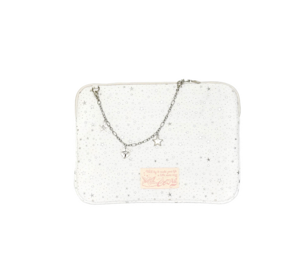 [COZING] Star Chain Notebook Pouch White