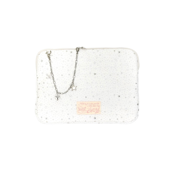 [COZING] Star Chain Notebook Pouch White