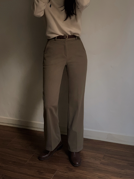 [SLOWAND] # SLOWMADE Moment Semi Bootcut Warmer Slacks