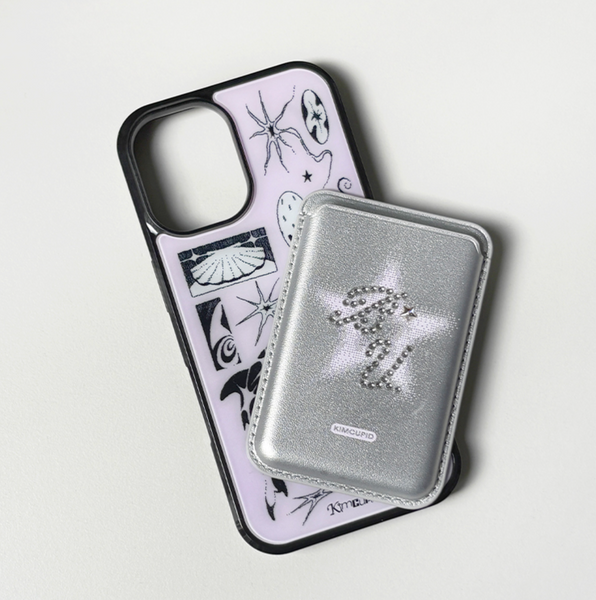 [Kim cupid] Star Cubic MagSafe Card Holder Silver Pink